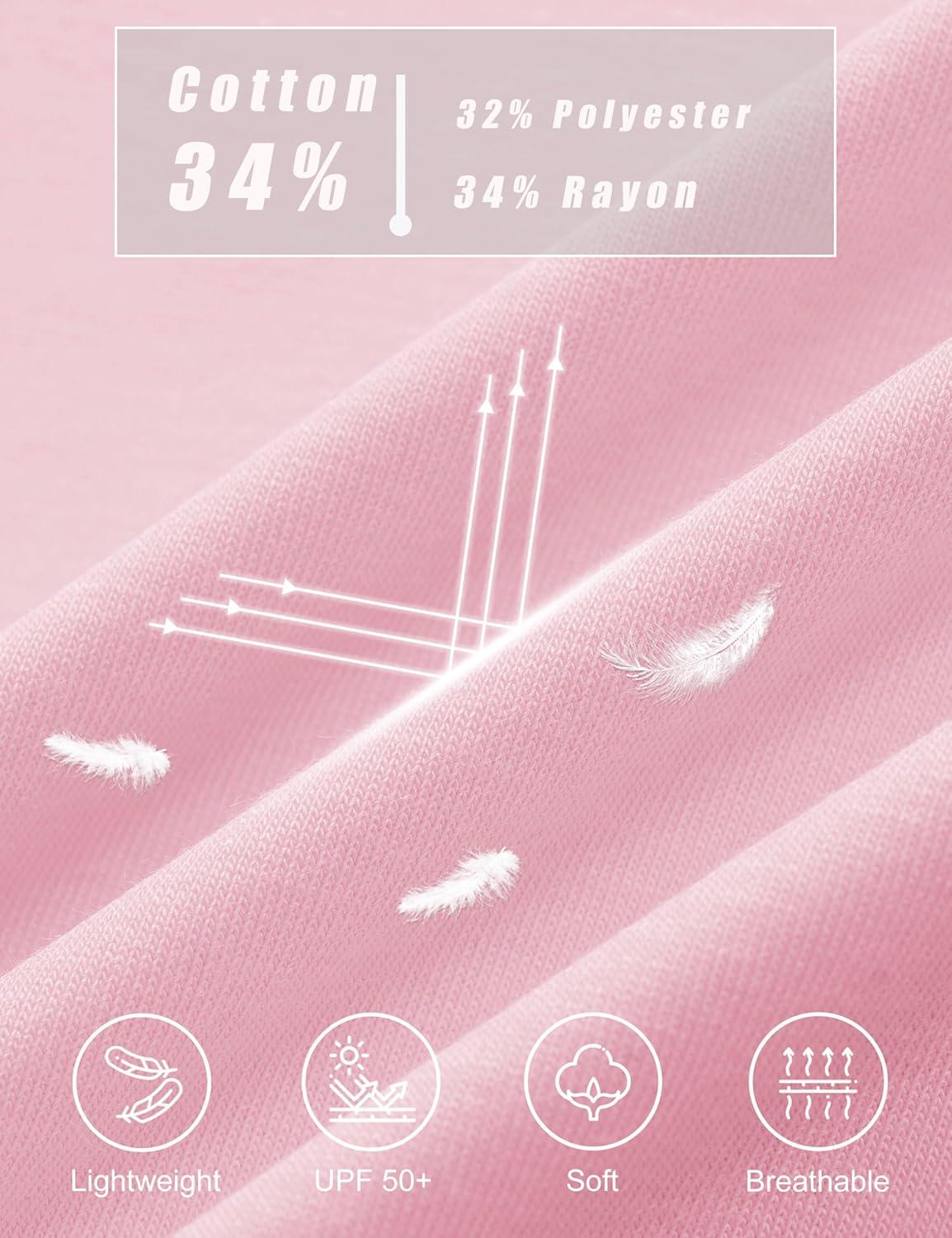 imageMAGCOMSEN Womens Short Sleeve T Shirts Cotton Summer UPF 50 Crew Neck Casual Tops Trendy Solid Color Basic TeesLight Pink