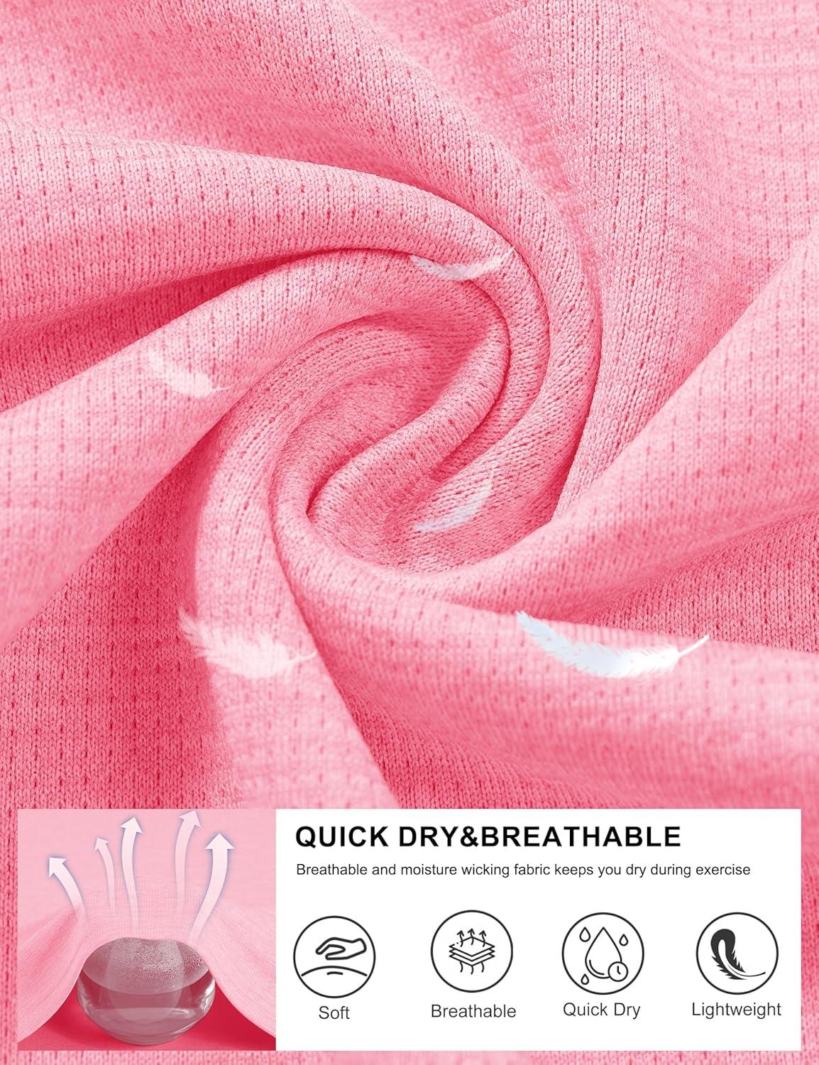 imageMAGCOMSEN Womens Short Sleeve T Shirts UPF 50 Sun Protection Quick Dry Athletic Running Workout Tee TopsPink