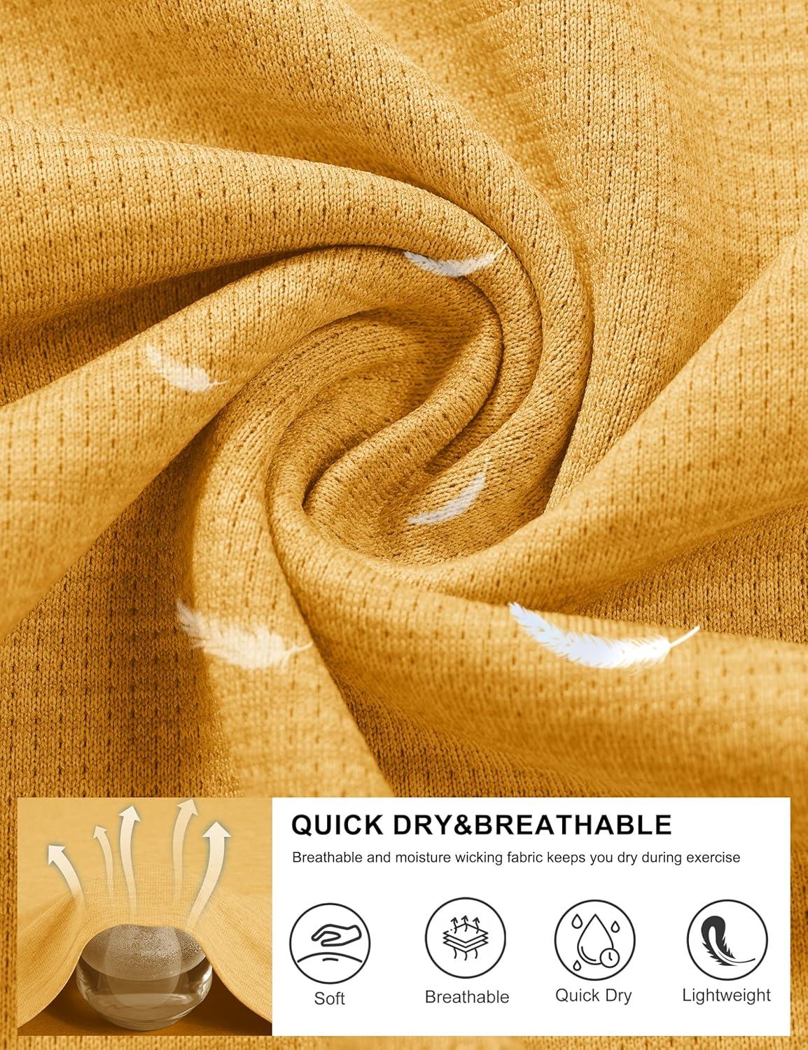 imageMAGCOMSEN Womens Short Sleeve T Shirts UPF 50 Sun Protection Quick Dry Athletic Running Workout Tee TopsTurmeric