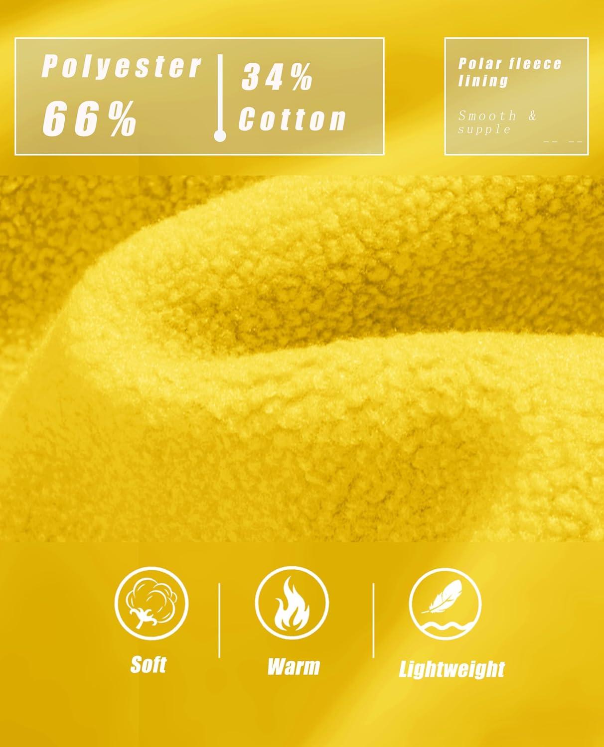 imageMAGCOMSEN Womens Sweatshirt Hoodie Fleece Lined Warm Casual Pullover Cangroo Pocket Drawstring Basic TopsYellow