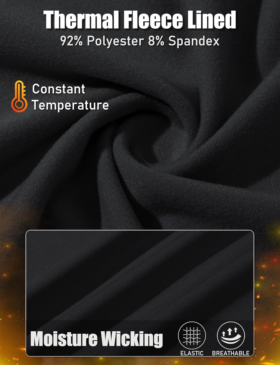 imageMAGCOMSEN Womens Thermal Shirts Fleece Pullover Long Sleeve Undershirt Tops Warm Workout Winter Base LayerBlack