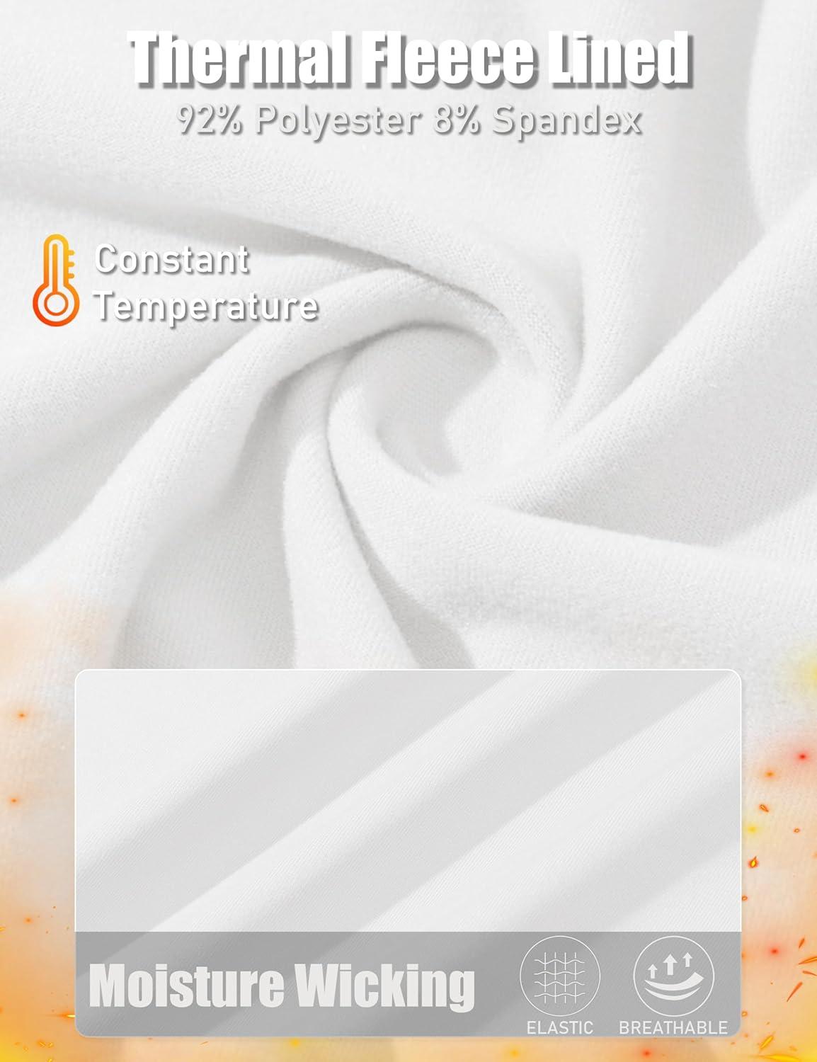 imageMAGCOMSEN Womens Thermal Shirts Fleece Pullover Long Sleeve Undershirt Tops Warm Workout Winter Base LayerWhite