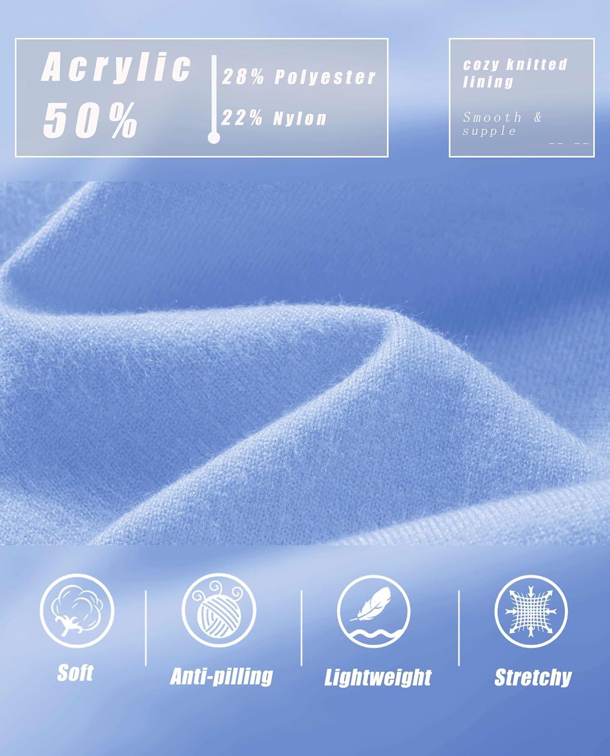 imageMAGCOMSEN Womens V Neck Sweater 2025 Spring Casual Long Sleeve Tops Knit Lightweight Pullover Sweaters JumperPale Blue