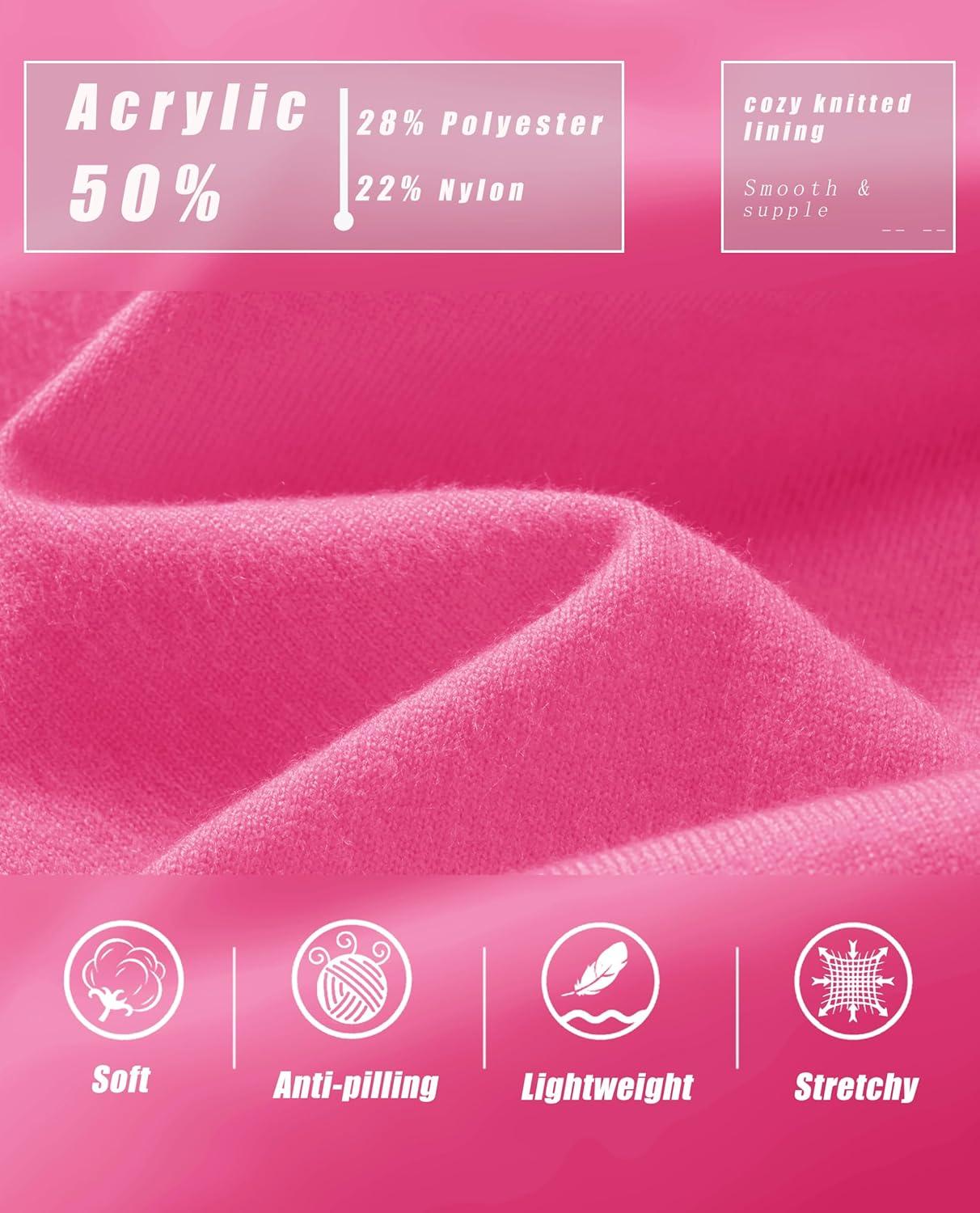 imageMAGCOMSEN Womens V Neck Sweater 2025 Spring Casual Long Sleeve Tops Knit Lightweight Pullover Sweaters JumperRose Red