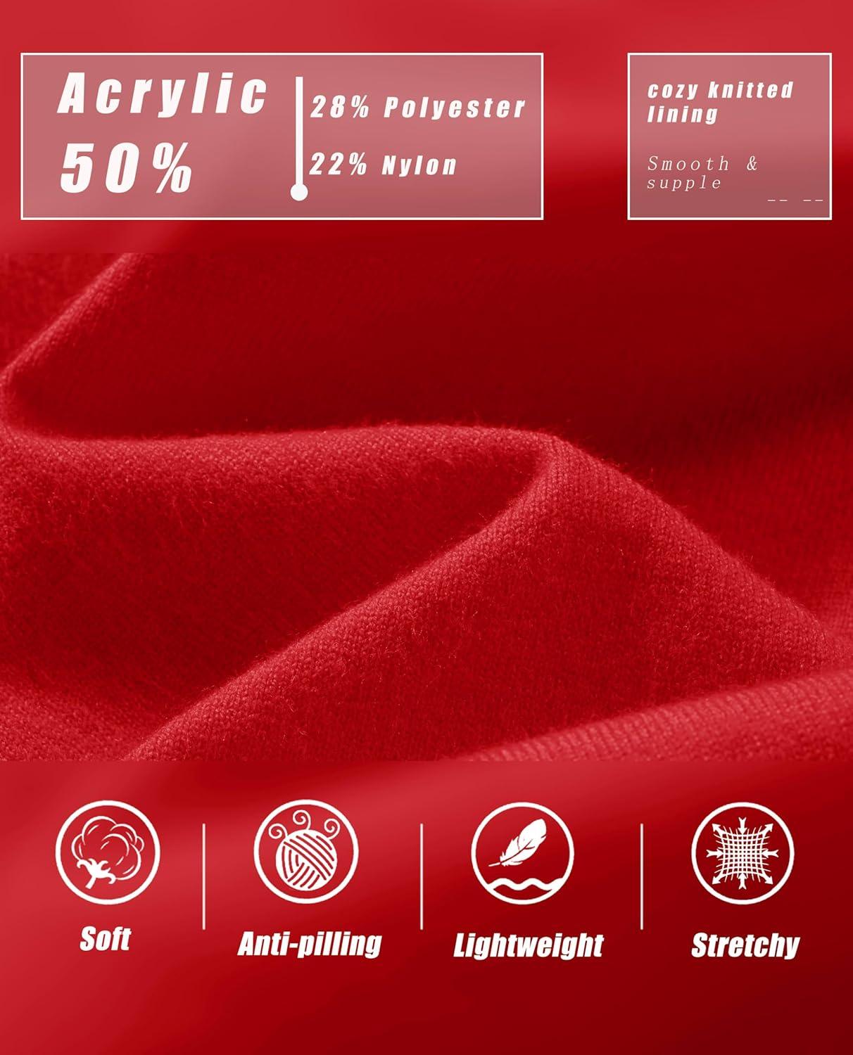 imageMAGCOMSEN Womens V Neck Sweater 2025 Spring Casual Long Sleeve Tops Knit Lightweight Pullover Sweaters JumperTomato Red