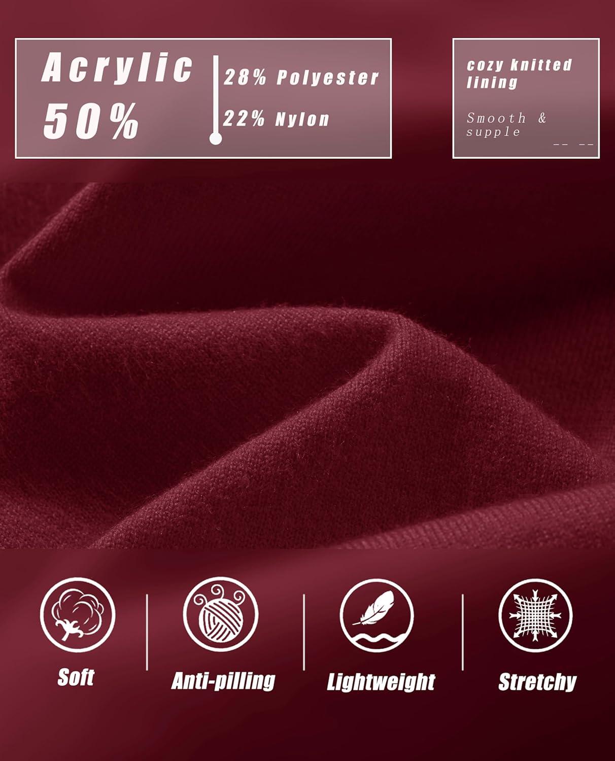 imageMAGCOMSEN Womens V Neck Sweater 2025 Spring Casual Long Sleeve Tops Knit Lightweight Pullover Sweaters JumperWine Red