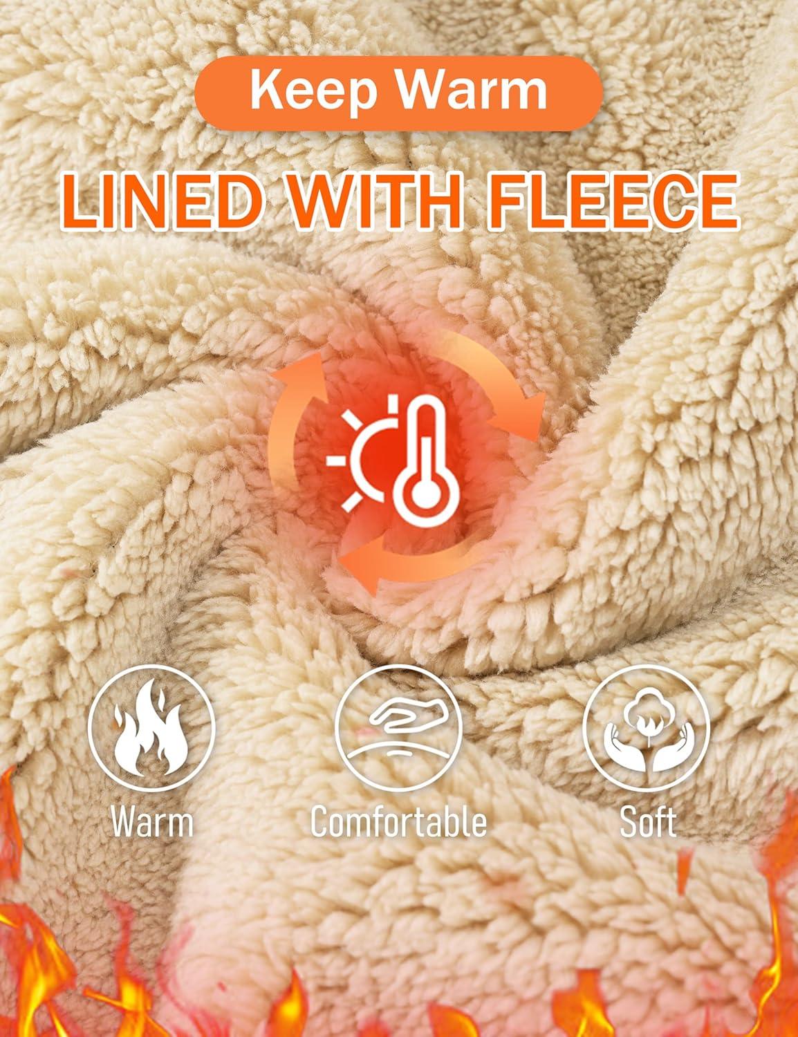 imageMAGCOMSEN Womens Winter Sweatshirts Sherpa Lined Crewneck Fleece Pullover Warm Casual Heavyweight Long Sleeve TopsNavy