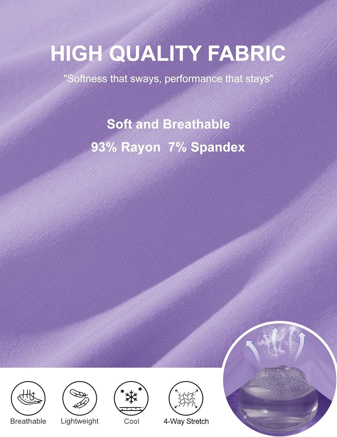 imageMAGCOMSEN Workout Top for Women Short Sleeve Athletic Yoga Crop Shirts Flowy Side Slit Loose Fit Tee Gym YogaTaro Purple