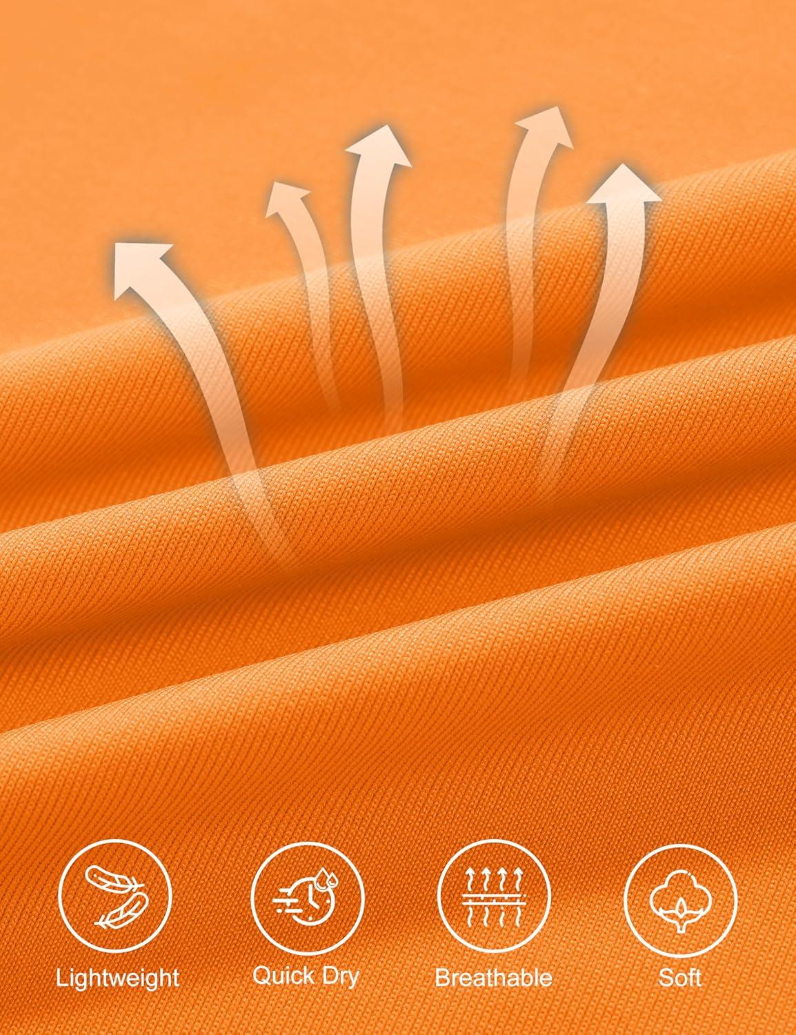 imageMAGCOMSEN Workout Tops for Women UPF 80 VNeck Short Sleeve Tee Shirt Quick Dry T Shirts Gym Athletic Yoga TopFrorange