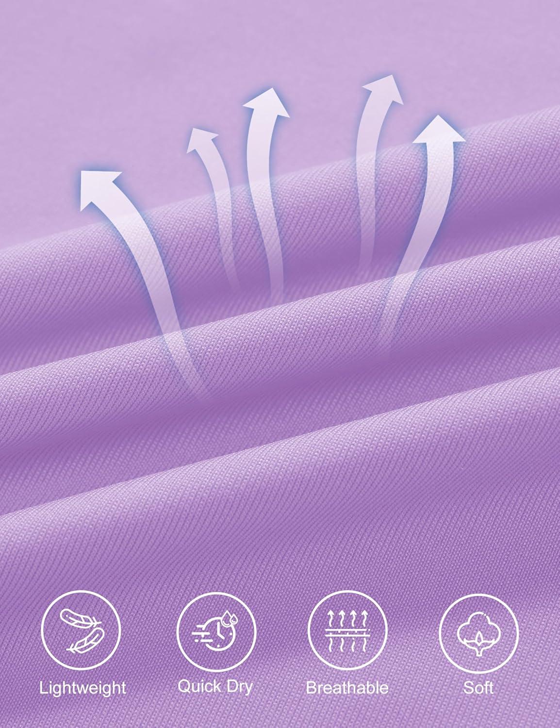 imageMAGCOMSEN Workout Tops for Women UPF 80 VNeck Short Sleeve Tee Shirt Quick Dry T Shirts Gym Athletic Yoga TopLightpurple