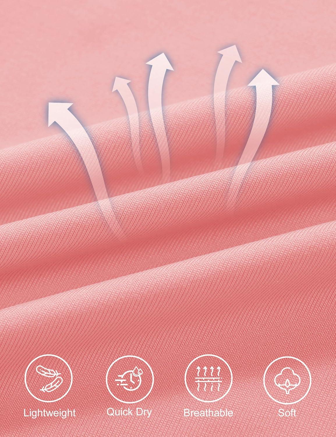 imageMAGCOMSEN Workout Tops for Women UPF 80 VNeck Short Sleeve Tee Shirt Quick Dry T Shirts Gym Athletic Yoga TopPink