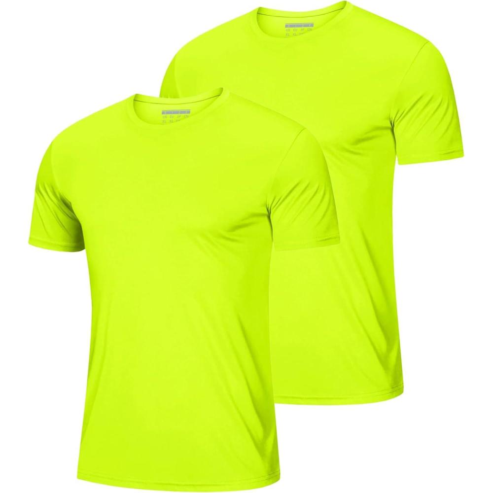 imageMAGCOMSEN 2 Pack Mens Short Sleeve Dry Fit Athletic Shirts UPF 50 Running Gym Workout Tops Moisture Wicking Cooling ShirtsFlgreenFlgreen
