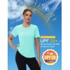 imageMAGCOMSEN 4 Pack Womens Short Sleeve Workout TShirts UPF 50 Moisture Wicking Rash Guard Dry Fit Athletic Running TopsBlack  White  Lake Blue  Light Pink