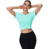 imageMAGCOMSEN 4 Pack Womens Short Sleeve Workout TShirts UPF 50 Moisture Wicking Rash Guard Dry Fit Athletic Running TopsBlack  White  Lake Blue  Light Pink