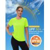 imageMAGCOMSEN 4 Pack Womens Short Sleeve Workout TShirts UPF 50 Moisture Wicking Rash Guard Dry Fit Athletic Running TopsBlack  White  Navy  Fluorescent Green