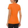 imageMAGCOMSEN 4 Pack Womens Short Sleeve Workout TShirts UPF 50 Moisture Wicking Rash Guard Dry Fit Athletic Running TopsWhite  Black  Fluorescent Orange  Fluorescent Green