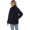 imageMAGCOMSEN Fleece Jackets for Women Black Sherpa Full Zip Winter Jacket Warm Fuzzy Teddy Outfits with zip pockets2XL
