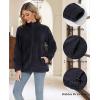 imageMAGCOMSEN Fleece Jackets for Women Black Sherpa Full Zip Winter Jacket Warm Fuzzy Teddy Outfits with zip pockets2XL