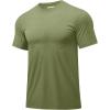 imageMAGCOMSEN Mens Dry Fit Workout Shirts Short Sleeve Tee Shirts Moisture Wicking Athletic Running Performence TshirtsArmy Green