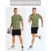 imageMAGCOMSEN Mens Dry Fit Workout Shirts Short Sleeve Tee Shirts Moisture Wicking Athletic Running Performence TshirtsArmy Green