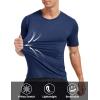 imageMAGCOMSEN Mens Dry Fit Workout Shirts Short Sleeve Tee Shirts Moisture Wicking Athletic Running Performence TshirtsDark Blue