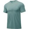 imageMAGCOMSEN Mens Dry Fit Workout Shirts Short Sleeve Tee Shirts Moisture Wicking Athletic Running Performence TshirtsDark Green