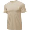 imageMAGCOMSEN Mens Dry Fit Workout Shirts Short Sleeve Tee Shirts Moisture Wicking Athletic Running Performence TshirtsKhaki