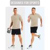 imageMAGCOMSEN Mens Dry Fit Workout Shirts Short Sleeve Tee Shirts Moisture Wicking Athletic Running Performence TshirtsKhaki