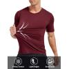 imageMAGCOMSEN Mens Dry Fit Workout Shirts Short Sleeve Tee Shirts Moisture Wicking Athletic Running Performence TshirtsWine