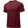 imageMAGCOMSEN Mens Dry Fit Workout Shirts Short Sleeve Tee Shirts Moisture Wicking Athletic Running Performence TshirtsWine