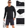 imageMAGCOMSEN Mens UPF 50 Sun Protection Shirts Long Sleeve Quick Dry UV SPF Rash Guard Fishing Running Swim AthleticBlack