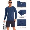 imageMAGCOMSEN Mens UPF 50 Sun Protection Shirts Long Sleeve Quick Dry UV SPF Rash Guard Fishing Running Swim AthleticBlue Grey