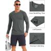 imageMAGCOMSEN Mens UPF 50 Sun Protection Shirts Long Sleeve Quick Dry UV SPF Rash Guard Fishing Running Swim AthleticDark Grey