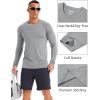 imageMAGCOMSEN Mens UPF 50 Sun Protection Shirts Long Sleeve Quick Dry UV SPF Rash Guard Fishing Running Swim AthleticLight Grey
