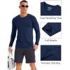 imageMAGCOMSEN Mens UPF 50 Sun Protection Shirts Long Sleeve Quick Dry UV SPF Rash Guard Fishing Running Swim AthleticNavy