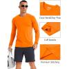 imageMAGCOMSEN Mens UPF 50 Sun Protection Shirts Long Sleeve Quick Dry UV SPF Rash Guard Fishing Running Swim AthleticOrange