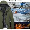 imageMAGCOMSEN Mens Winter Coats Ski Snow Water Resistant Jacket Warm Fleece Parka Raincoats with Hood for Hiking WorkArmy Green