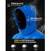 imageMAGCOMSEN Mens Winter Coats Ski Snow Water Resistant Jacket Warm Fleece Parka Raincoats with Hood for Hiking WorkBright Blue