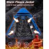 imageMAGCOMSEN Mens Winter Coats Ski Snow Water Resistant Jacket Warm Fleece Parka Raincoats with Hood for Hiking WorkBright Blue