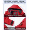 imageMAGCOMSEN Mens Winter Coats Ski Snow Water Resistant Jacket Warm Fleece Parka Raincoats with Hood for Hiking WorkRed