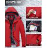 imageMAGCOMSEN Mens Winter Coats Ski Snow Water Resistant Jacket Warm Fleece Parka Raincoats with Hood for Hiking WorkRed