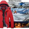 imageMAGCOMSEN Mens Winter Coats Ski Snow Water Resistant Jacket Warm Fleece Parka Raincoats with Hood for Hiking WorkRed