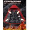 imageMAGCOMSEN Mens Winter Coats Ski Snow Water Resistant Jacket Warm Fleece Parka Raincoats with Hood for Hiking WorkRed