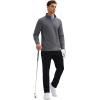 imageMAGCOMSEN Quarter Zip Pullover Men 14 Zip Golf Jacket Fleece Lined Water Resistant Sweatshirt 2 Zipper Pockets WinterDarkgrey