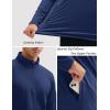 imageMAGCOMSEN Quarter Zip Pullover Men 14 Zip Golf Jacket Fleece Lined Water Resistant Sweatshirt 2 Zipper Pockets WinterNavy