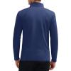 imageMAGCOMSEN Quarter Zip Pullover Men 14 Zip Golf Jacket Fleece Lined Water Resistant Sweatshirt 2 Zipper Pockets WinterNavy