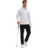 imageMAGCOMSEN Quarter Zip Pullover Men 14 Zip Golf Jacket Fleece Lined Water Resistant Sweatshirt 2 Zipper Pockets WinterWhite