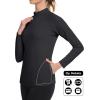 imageMAGCOMSEN Thermal Shirts for Women Mock Turtneck Long Sleeve Tops Fleece Pullover Workout Running Winter Base LayerBlack