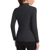 imageMAGCOMSEN Thermal Shirts for Women Mock Turtneck Long Sleeve Tops Fleece Pullover Workout Running Winter Base LayerBlack