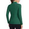 imageMAGCOMSEN Thermal Shirts for Women Mock Turtneck Long Sleeve Tops Fleece Pullover Workout Running Winter Base LayerE Green